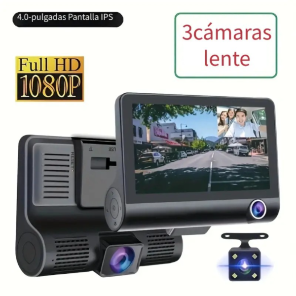 Coche DVR 3 Cámaras 4,0 Pulgadas Cámara De Salpicadero Grabadora De Vídeo Para Coche Registrador Automático Dvrs Cámara De Salpicadero Con Cámaras De 3 Vías - Image 6