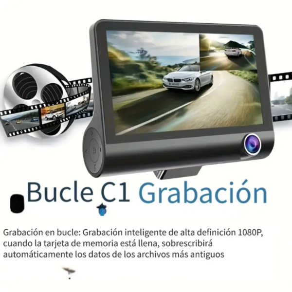 Coche DVR 3 Cámaras 4,0 Pulgadas Cámara De Salpicadero Grabadora De Vídeo Para Coche Registrador Automático Dvrs Cámara De Salpicadero Con Cámaras De 3 Vías - Image 4