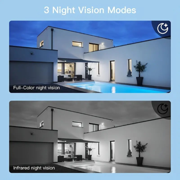 4PCS 360 grados de bajo consumo CCTV Panel solar Batería 2K FHD WiFi Cámara con foco Alarma, Detección de movimiento, Visión nocturna a color, Audio bidireccional, Seguimiento automático humanoide - Image 3