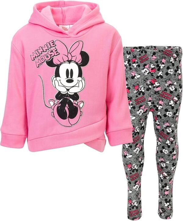 Disney Minnie Mouse Mickey Mouse Fleece Hoodie and Leggings Outfit Set Infant to Big Kid