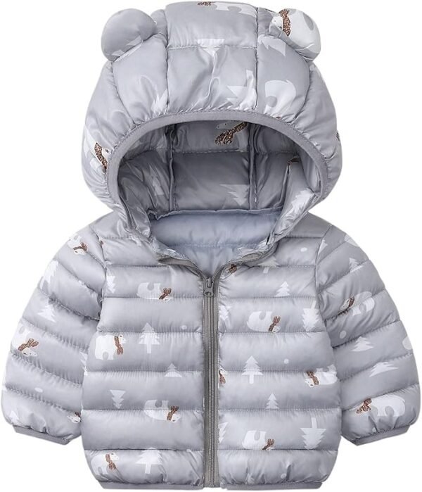 Kids Puffer Jacket Baby Boys Girls Dinosaur Winter Coats Toddler Bear Hoods Down Jacket Infant Warm Padded Coats