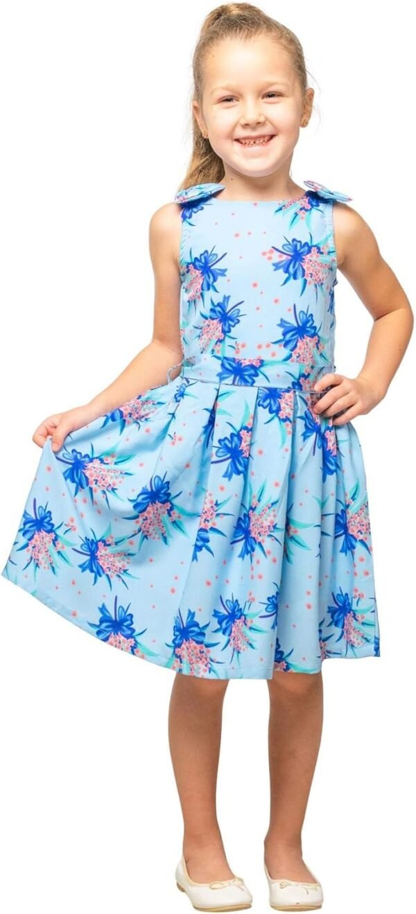 Miss Lavish London Baby Girls Casual Dress Shoulder Bow Kids Summer Party Sleeveless Dresses 3-12 Years