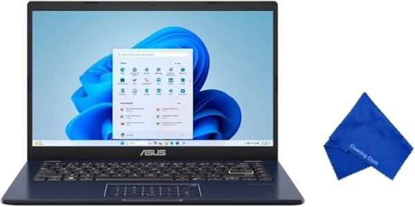 ASUS 14.0" FHD Laptop - Intel Celeron N4500, 4GB RAM, 64GB eMMC, Windows 11 S Mode (with Microfiber Cloth) - Star Black (E410KA-CL464)