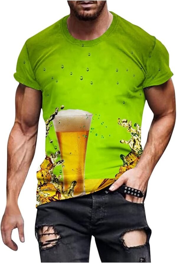 Vifucz Men's Summer Tops, Beer Festival Printed Short Sleeve T-Shirts Cute Crew Neck T-Shirts