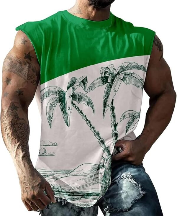 Vifucz Camouflage Printed Vests Men's Sleeveless Beach Sports Vests Sports Vests T-shirt