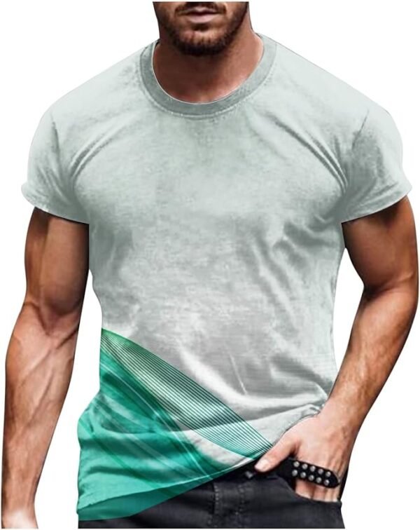 Vifucz Men's 3D Digital Print Tops Jersey Short Sleeve Fitness Sports T-shirts Tunics Round Neck Cool T Shirt